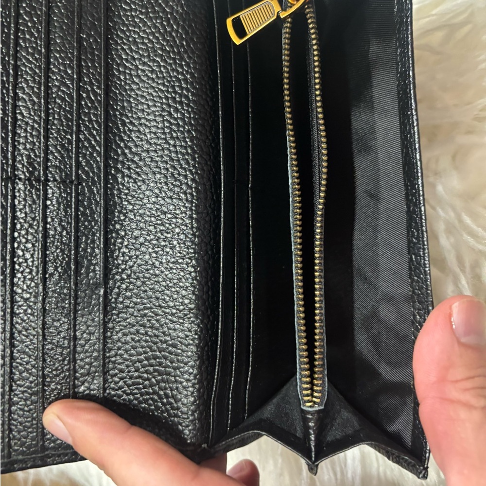 Saint Laurent Black Croc-Embossed long wallet with Gold Logo - Picture 4 of 4